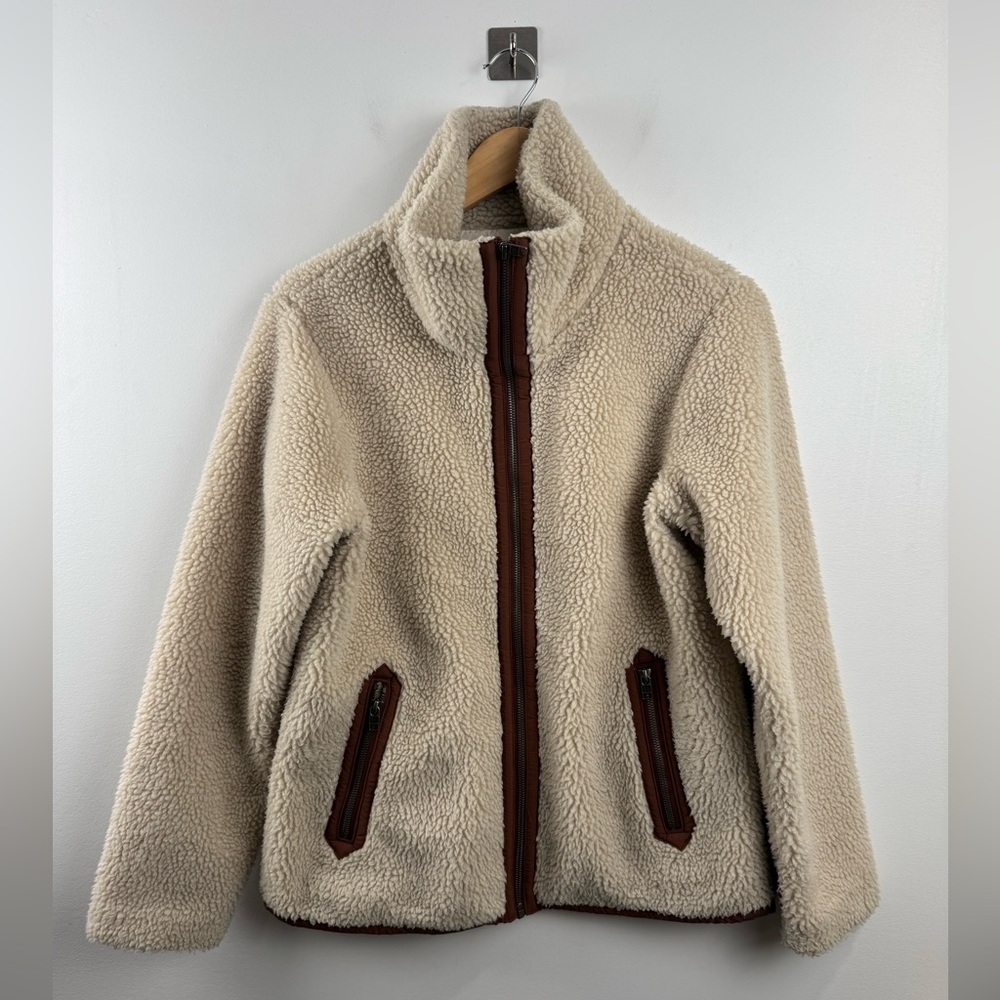 Patagonia Cream and Brown Fleece Jacket